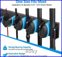 4 Pack Vertical Fishing Rod Rack, Wall Mounted Fishing Rod Holder, 4