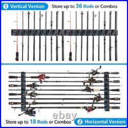4 Pack Vertical Fishing Rod Rack, Wall Mounted Fishing Rod Holder, 4