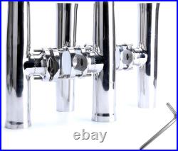 4 Pcs Fishing Rod Holder, Stainless Tournament Style Clamp on Rod Holder, Rail M
