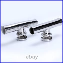 4 Pcs Fishing Rod Holder, Stainless Tournament Style Clamp on Rod Holder, Rail M