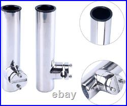 4-Piece Stainless Clamp Fishing Rod Holder Set for Boats Adjustable & Durable