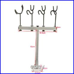 4 Rod Holder System Fishing Rod Holder All Angle Deck-Mount For Boat Yacht T-Bar