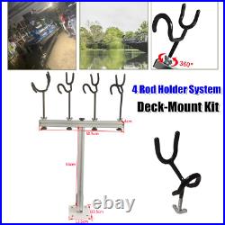 4 Rod Holder System Fishing Rod Holders All Angle Deck-Mount Kit For Boat Yacht