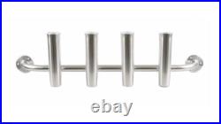4 Rod Transom Console Mount Fishing Rod Holder Rack 10 Polished Aluminum