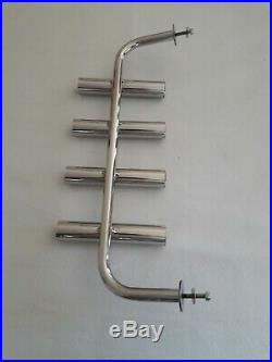 4 TUBE STAINLESS STEEL 316 BOAT FISHING ROD HOLDER (40 mm tube)