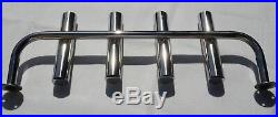 4 TUBE STAINLESS STEEL 316 BOAT FISHING ROD HOLDER (40mm tube)