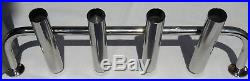 4 TUBE STAINLESS STEEL 316 BOAT FISHING ROD HOLDER (40mm tube)