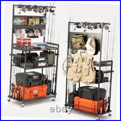 4-Tier Fishing Rod Holders for Garage 1-Upgrade Black