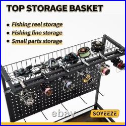 4-Tier Fishing Rod Holders for Garage 1-Upgrade Black