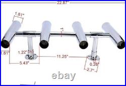 4-Tube Adjustable Stainless Rocket Launcher Boat Fishing Rod Holder Amarine Made