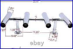 4 Tube Adjustable Stainless Rocket Launcher Rod Holders Can Be Rotated 360 Deg