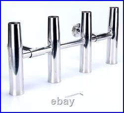 4 Tube Adjustable Stainless Steel 304 Rocket Launcher Boat Fishing Rod Holder