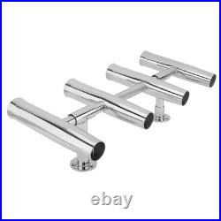 4 Tube Stainless Steel Rocket Launcher Rod Holders 360° Adjustable Fishing Gea