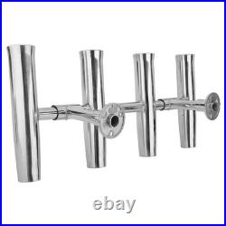 4 Tube Stainless Steel Rocket Launcher Rod Holders 360° Adjustable Fishing Gea