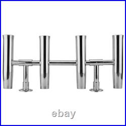 4 Tube Stainless Steel Rocket Launcher Rod Holders 360° Adjustable Fishing Gea