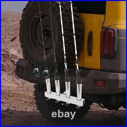 4 Tubes Fishing Rod Holder Rack Pod Pole Bracket Stainless Steel for Cars Trucks