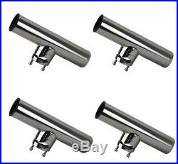 4 x Clamp On Rod Holder Boat Rail Mount Rod Holders Quality Cast Stainless 316Gr