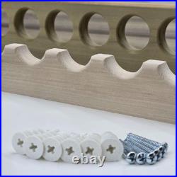 40 Fishing Rod Rack, Wall Mount Pole Holder, Solid Poplar Wood, Unfinished