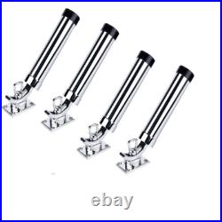 4PCS 360 Degree Boat Fishing Rod Holder Rotation Stainless Steel Outrigger