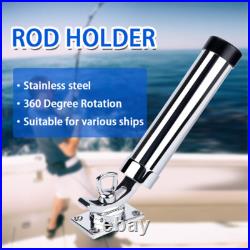 4PCS 360 Degree Boat Fishing Rod Holder Rotation Stainless Steel Outrigger