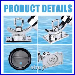 4PCS 360 Degree Boat Fishing Rod Holder Rotation Stainless Steel Outrigger