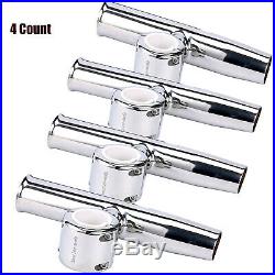 4PCS Stainless Clamp on Boat Fishing Rod Holder for larger Rails 1-1/2 to 1-3/4