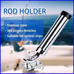 4PCS Stainless Steel Boat Fishing Rod Holder 360 Degree Rotation Outrigger