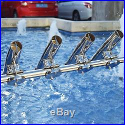 4PCS Tournament Style Stainless Clamp Fishing Rod Holder Rail1-1/4 to 2 Superb