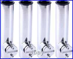 4Pcs Lower Clamp Fishing Pole Rod Holder for Boat, Stainless Clamp on Fishing Ro