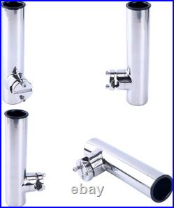 4Pcs Lower Clamp Fishing Pole Rod Holder for Boat, Stainless Clamp on Fishing Ro