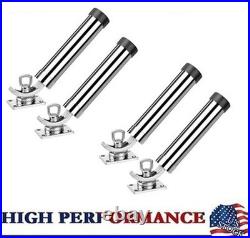 4X 316 Stainless Steel Boat Fishing Rod Holder 360 Degree Adjustable Deck-Mount
