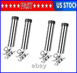 4X 316 Stainless Steel Boat Fishing Rod Holder 360 Degree Adjustable Deck-Mount