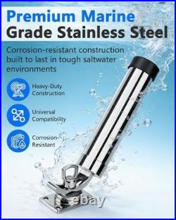 4X 316 Stainless Steel Boat Fishing Rod Holder 360 Degree Adjustable Deck-Mount