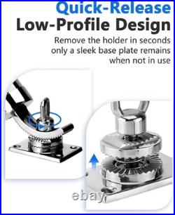 4X 316 Stainless Steel Boat Fishing Rod Holder 360 Degree Adjustable Deck-Mount