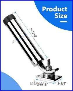 4X 316 Stainless Steel Boat Fishing Rod Holder 360 Degree Adjustable Deck-Mount