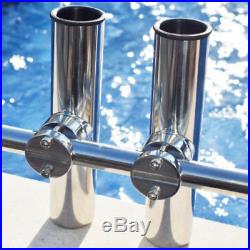 4X Stainless Steel Boat Yacht Fishing Rod Holder 1''-1-1/4'' Rail Mount Clamp on