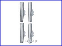 4pc Weld On Fishing Rod Holder Coped Blade for 1-5/16 OD Pipe Polished Aluminum