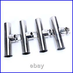 4pcs Stainless Clamp on Fishing Rod Holder for Rails 7/8 to 1