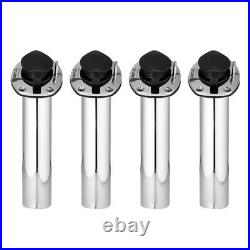 4x Stainless Steel Boat Flush Mount Fishing Rod Rest Holder with 30 Degree