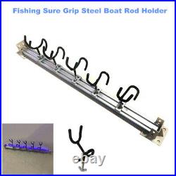 5 Link Fishing Sure Grip Steel Rod Holder with Mounting Base LED Blue Light Kit