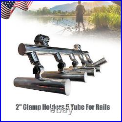 5 Rod Fishing Rod Holder Adjustable Rod 1-1-1/4 Stainless Steel