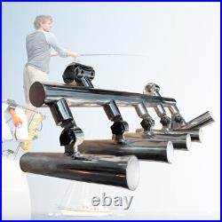 5 Rod Fishing Rod Holder Adjustable Rod 1-1-1/4 Stainless Steel Console Boat