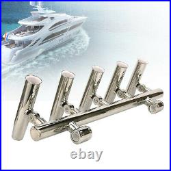 5 Rod Fishing Rod Holder Adjustable Stainless Steel Holder for Rails 1to 1-1/4