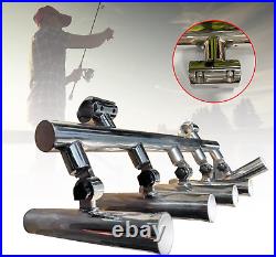 5 Rod Holders, Adjustable Stainless Steel Fishing Rod Holder 2 Clamp on 1''-1-1/