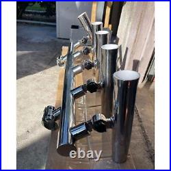 5 Rod Holders, Adjustable Stainless Steel Fishing Rod Holder 2 Clamp on 1''-1-1/4