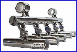 5 Stainless Fishing Rod Holders for Boat T TOP/ 5 Rocket Launcher Amrine-made