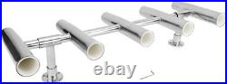 5 Tube Adjustable Fishing Rod Holders Stainless Steel Rocket Launcher 360 Degree