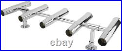 5 Tube Adjustable Fishing Rod Holders Stainless Steel Rocket Launcher 360 Degree