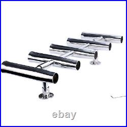 5 Tube Adjustable Stainless Rocket Launcher Rod Holders, Can Be Rotated 360 Deg