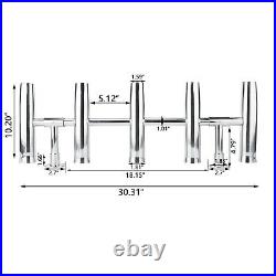 5 Tube Adjustable Stainless Rocket Launcher Rod Holders, Can Be Rotated 360 Deg